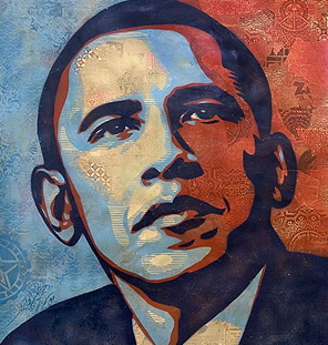 Stensil Obame u Nacionalnoj galeriji